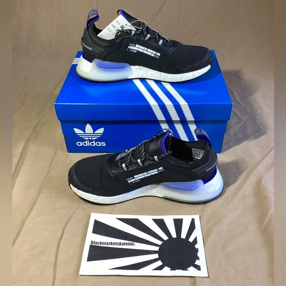 Adidas NMD R1 V3 'adiClub' Black White Royal Blue HQ9838 Men's Size 5.5
